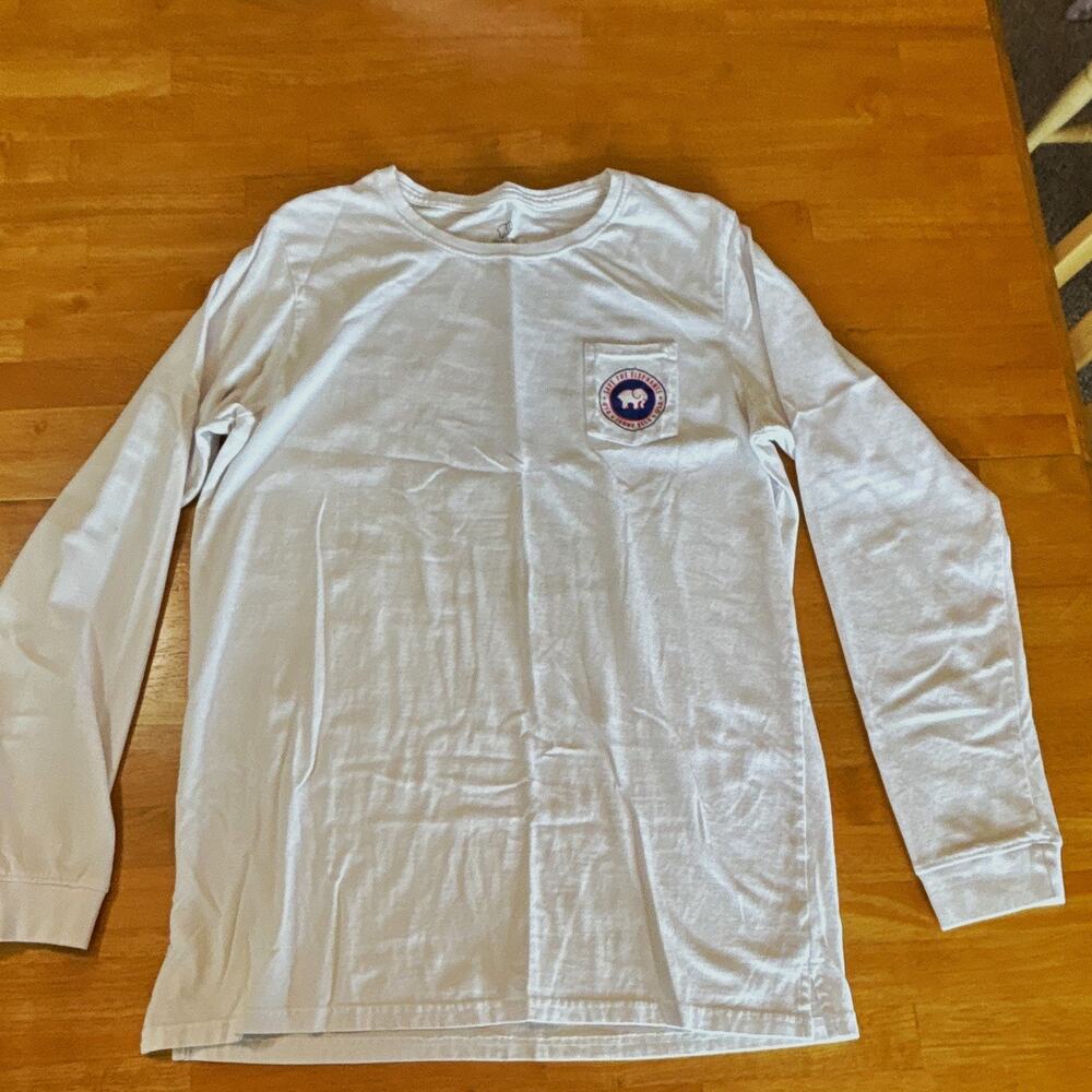 Ivory Ella L White Long Sleeve Crew Neck Cotton Graphic Elephant Tee